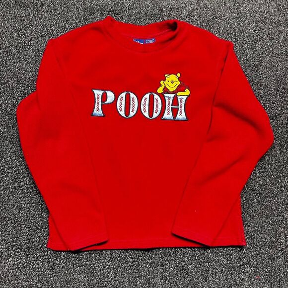 Vintage Disney Winnie the Pooh Red Fleece Sweatshirt – Size Small - Picture 1 of 8